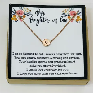 Daughter in law necklace, Daughter in law wedding gift, Daughter in law birthday card, Daughter in law gift on wedding day, Daughter-in-law