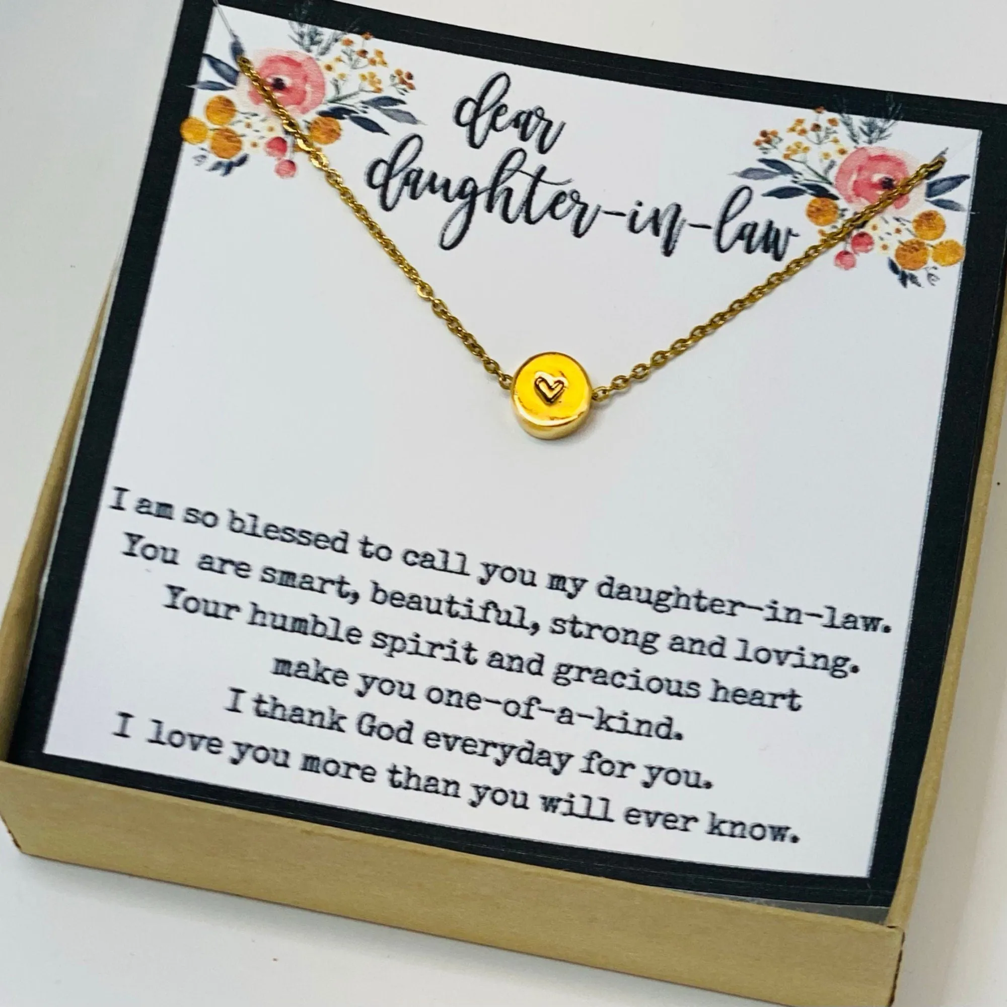 Daughter in law necklace, Daughter in law wedding gift, Daughter in law birthday card, Daughter in law gift on wedding day, Daughter-in-law
