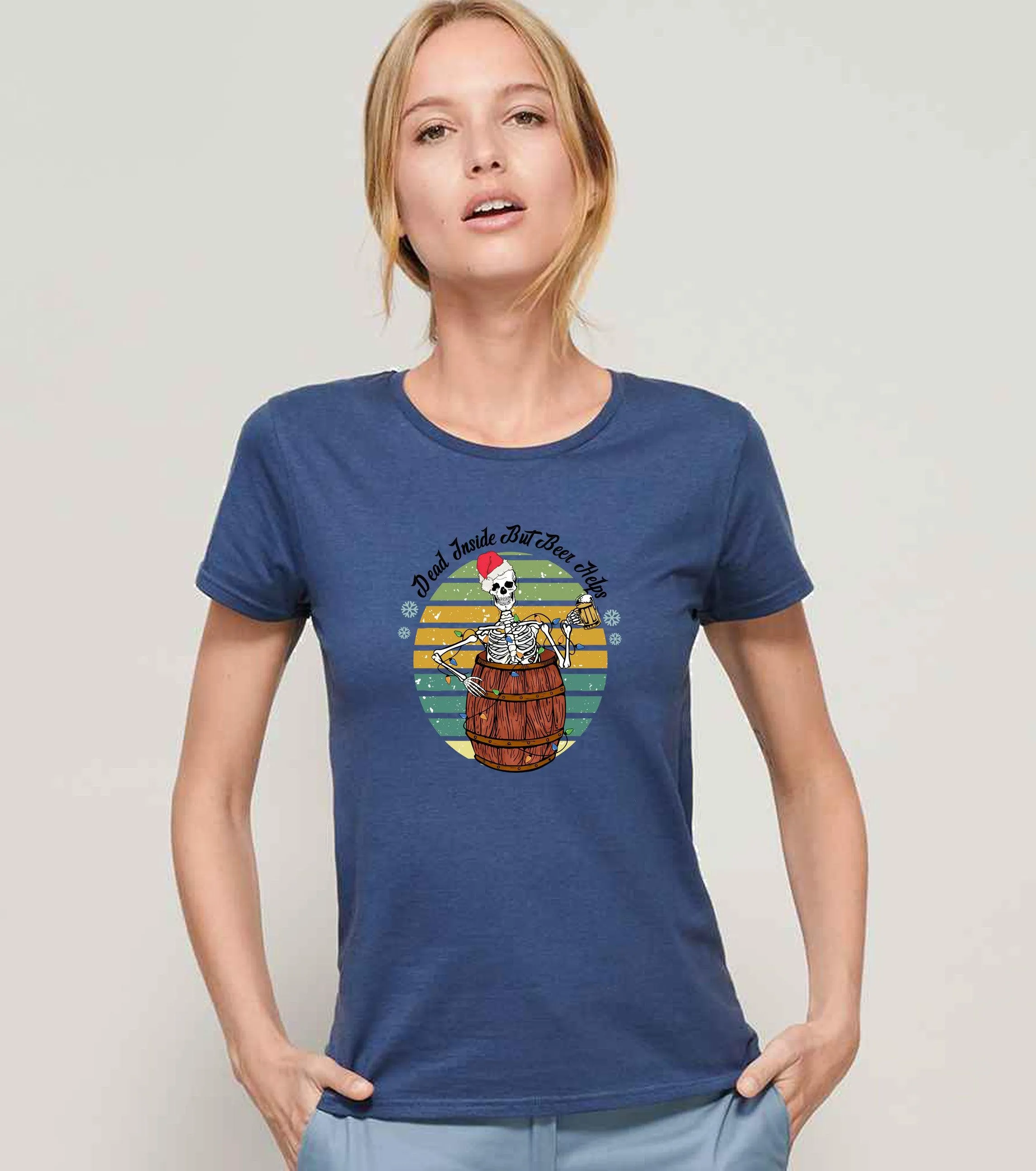 Dead inside but beer helps Ladies T-shirt
