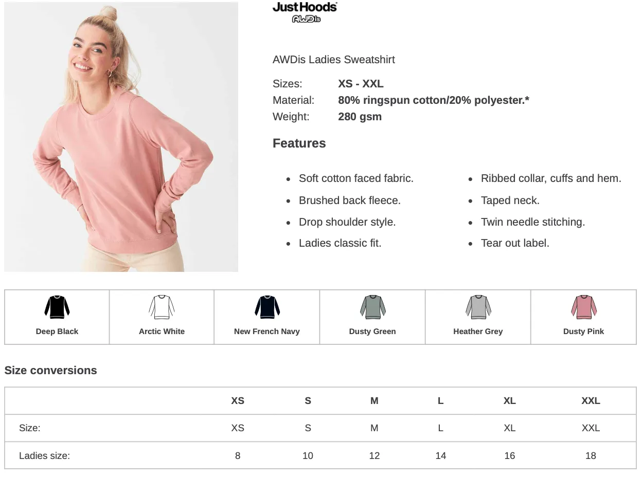 Dead inside but Spiced Ladies Sweatshirt