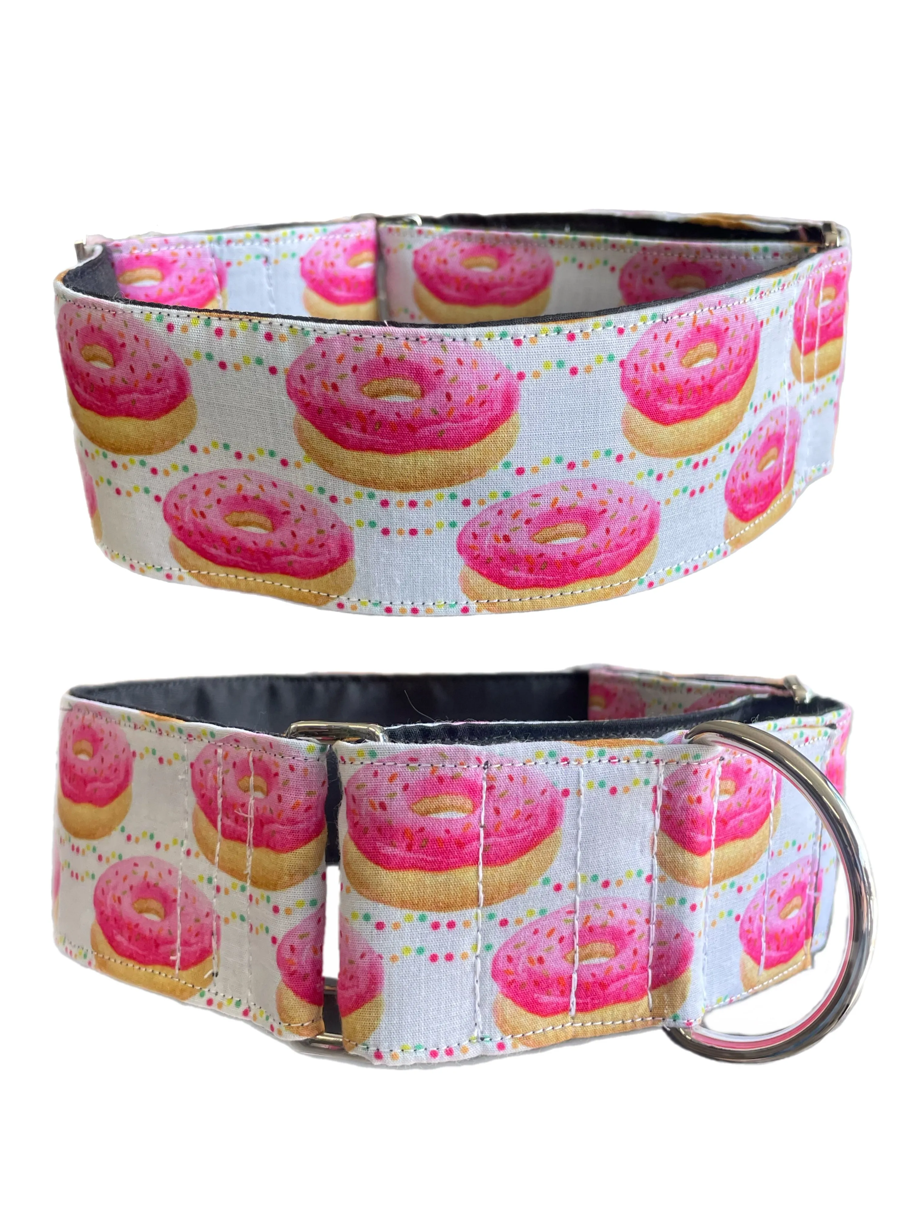 Delicious Donuts Martingale collar greyhound wide super soft cotton fabric