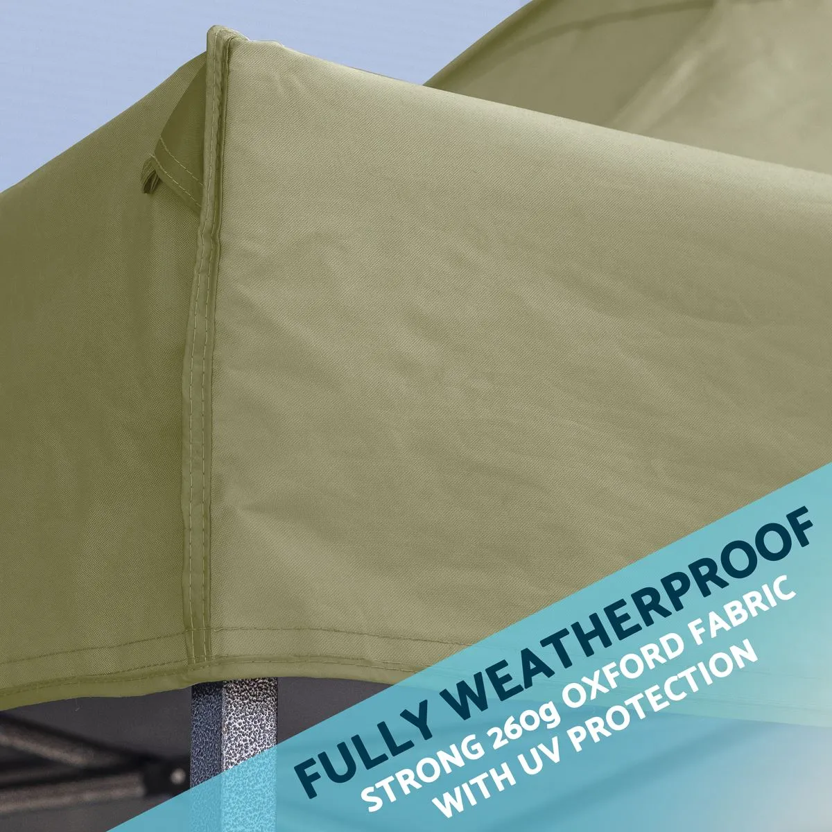 Dellonda Premium 3 x 4.5m Pop-Up Gazebo, Heavy Duty, PVC Coated, Water Resistant Fabric, Supplied with Carry Bag, Rope, Stakes & Weight Bags - Beige Canopy