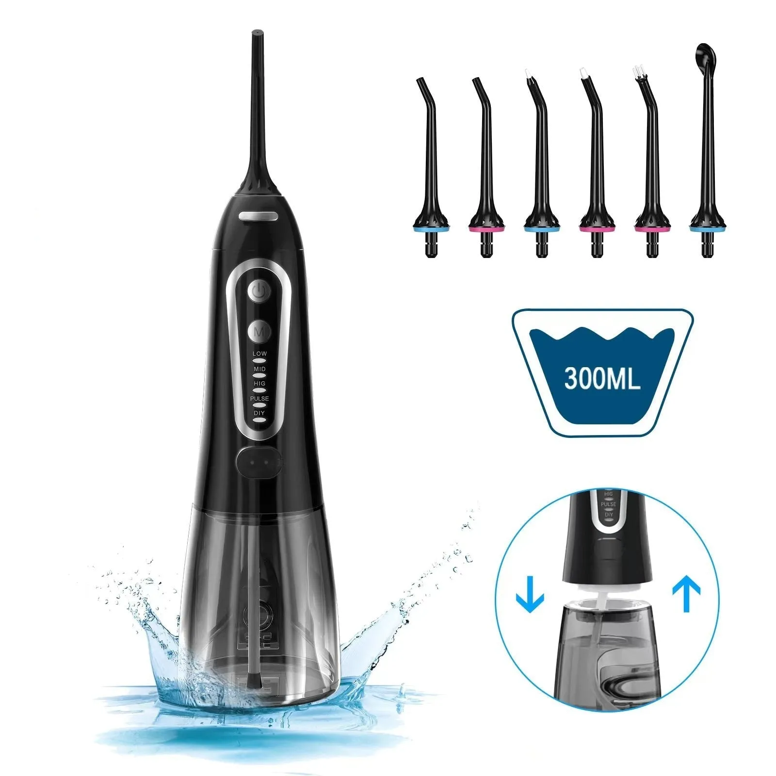 Dental Water Jet 300ML Water Flosser Teeth Whitening