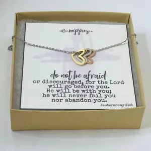 Deuteronomy 31 8 necklace, Deuteronomy 31:8, Do not be anxious, Do not be afraid, Scripture necklace, Christian gifts, Bible verse jewelry