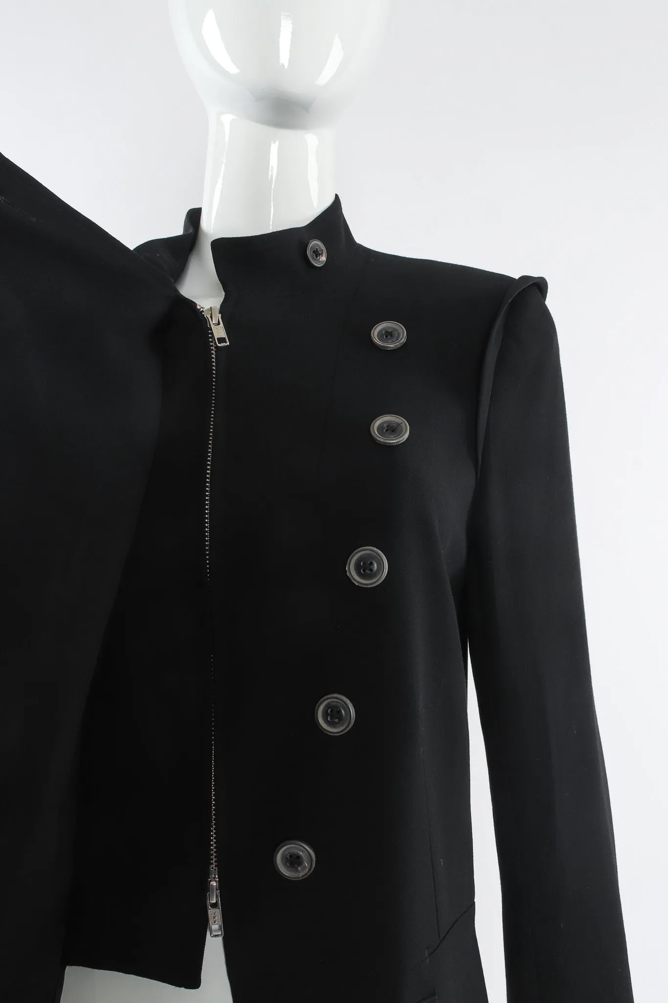 Diagonal Breasted Wool Jacket