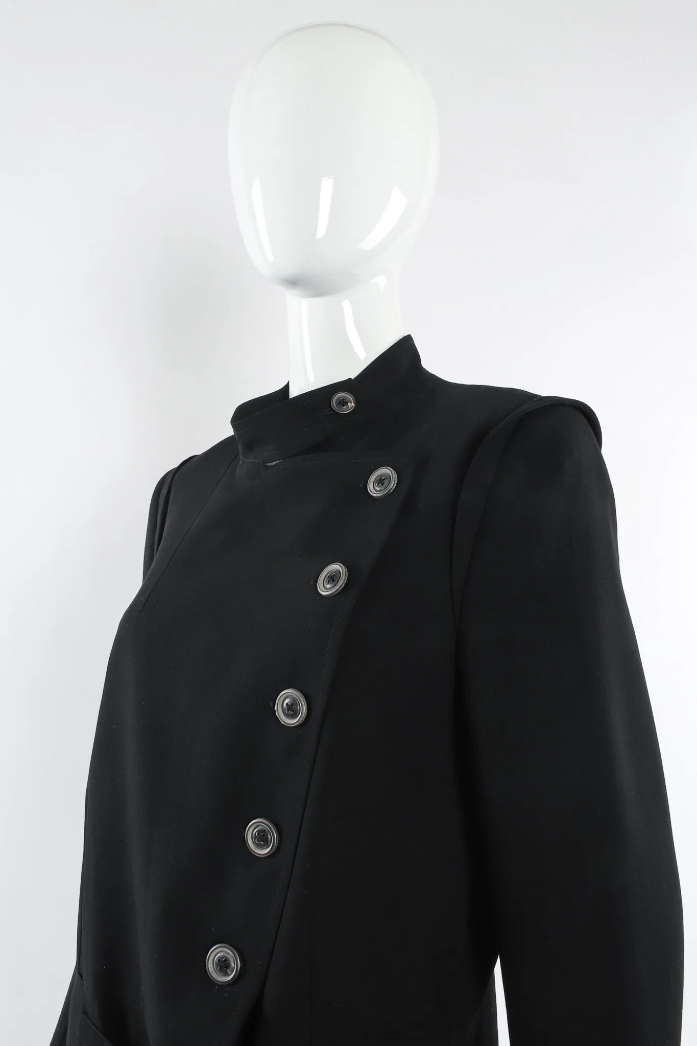 Diagonal Breasted Wool Jacket