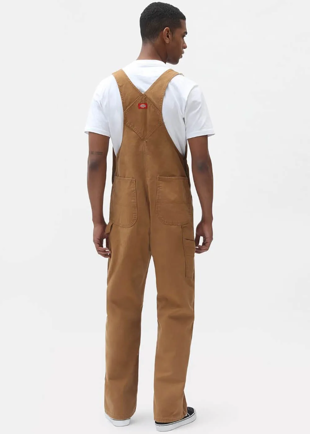 Dickies Men's Canvas Bib Dungarees Brown