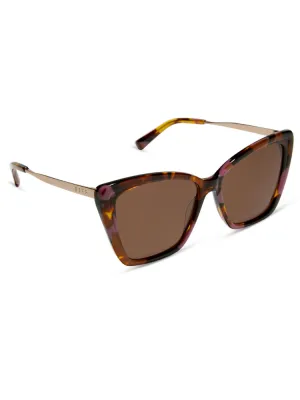 Diff Becky II - Gold Torino Tort Temple & Temps   Brown Polarized