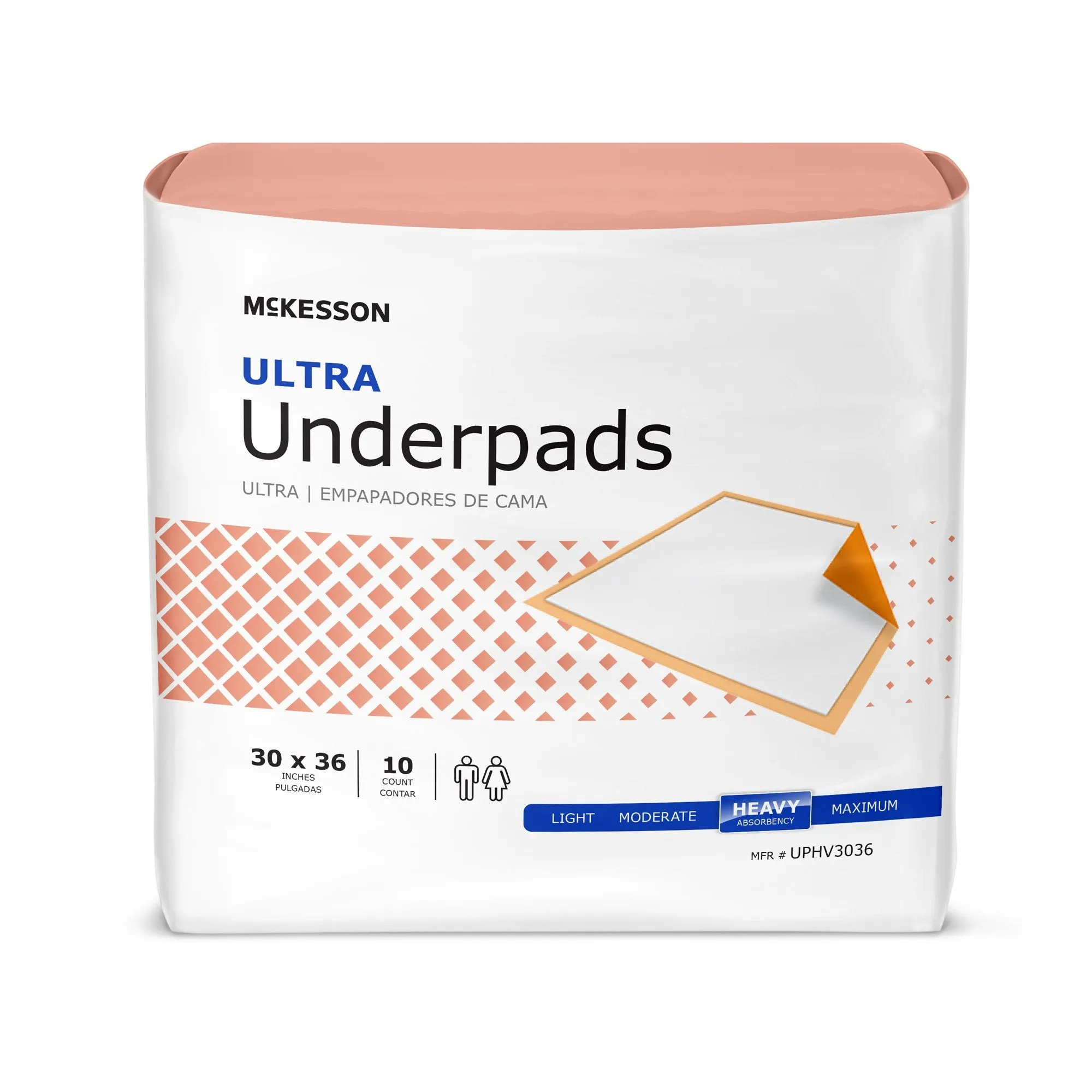 Disposable Underpad McKesson Ultra 30 X 36 Inch Fluff / Polymer Heavy Absorbency