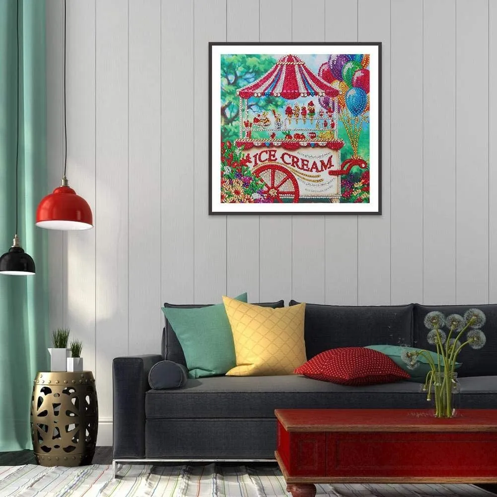 DIY 5D Diamond Art Full Drill Embroidery Painting Kit | Home Wall Art Décor | Colorful Ice Cream | 11.8×11.8" | The Perfect Relaxation Gift