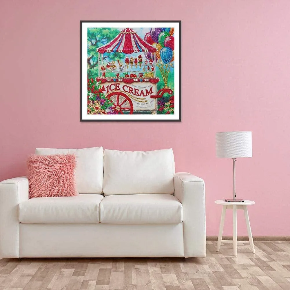 DIY 5D Diamond Art Full Drill Embroidery Painting Kit | Home Wall Art Décor | Colorful Ice Cream | 11.8×11.8" | The Perfect Relaxation Gift
