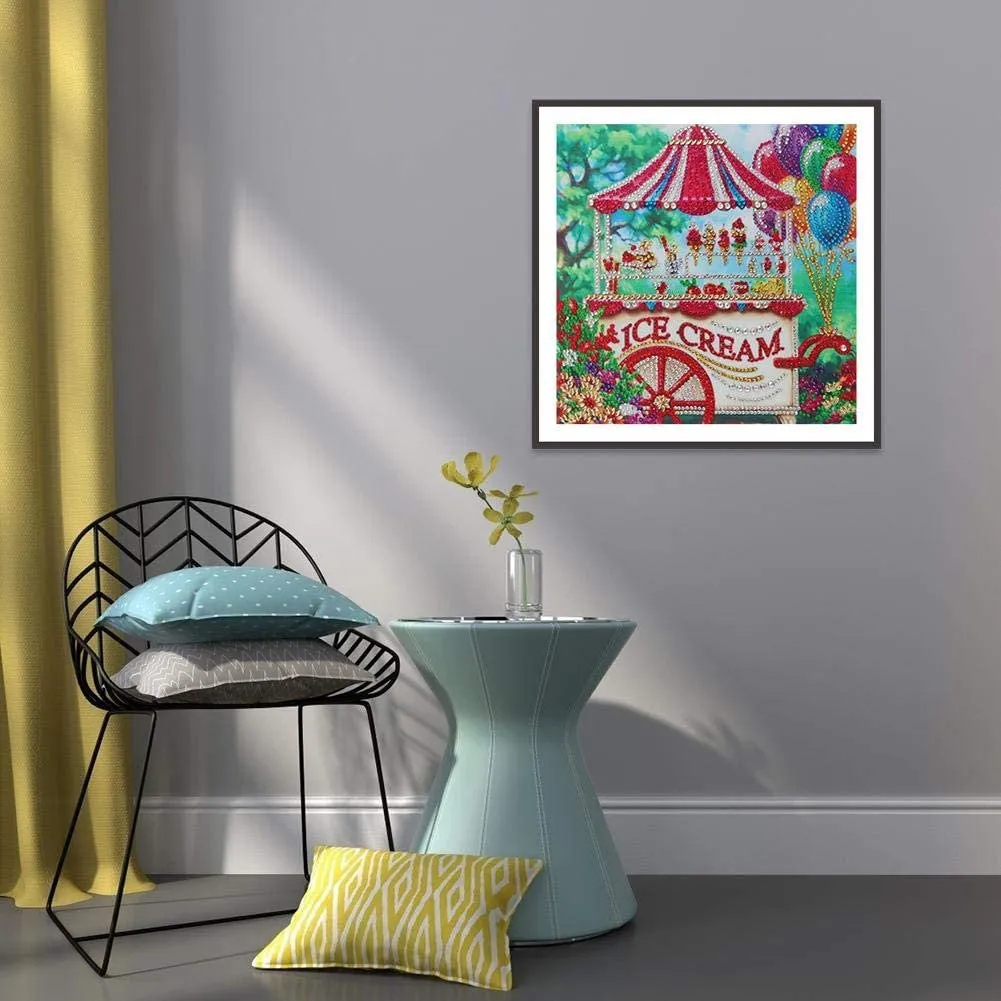 DIY 5D Diamond Art Full Drill Embroidery Painting Kit | Home Wall Art Décor | Colorful Ice Cream | 11.8×11.8" | The Perfect Relaxation Gift
