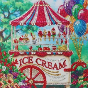 DIY 5D Diamond Art Full Drill Embroidery Painting Kit | Home Wall Art Décor | Colorful Ice Cream | 11.8×11.8" | The Perfect Relaxation Gift