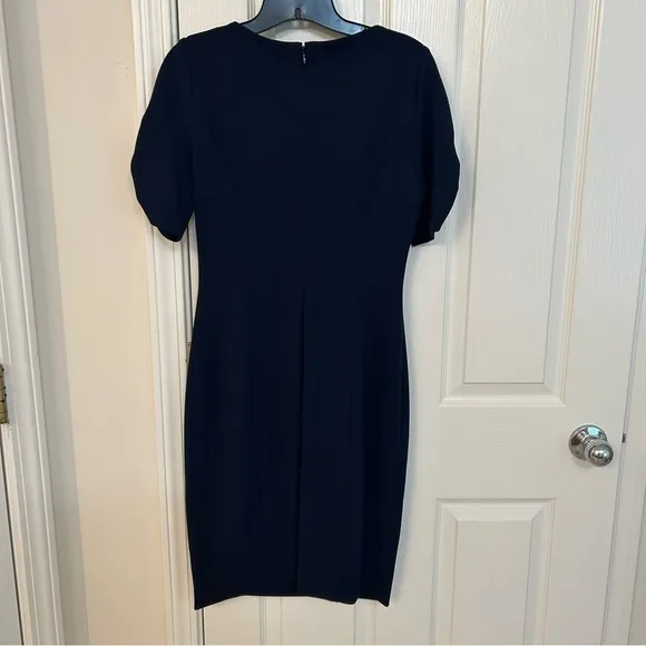 DKNY Pearlized beads Embellished Knee-Length Sheath Dress in Navy Blue Size 4