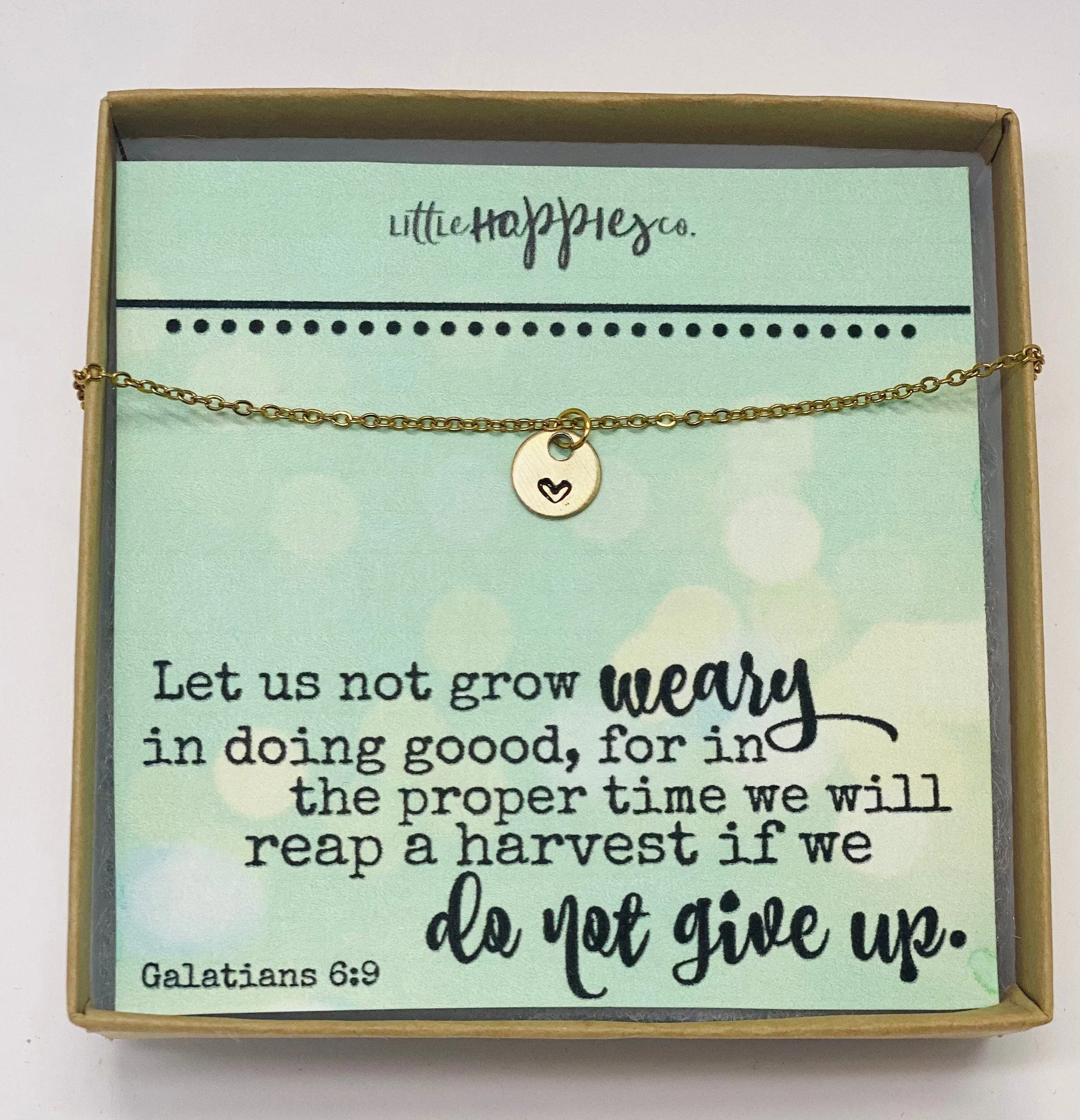 Do not grow weary, Encouragement gift, Heart necklace, Missionary gift, Church staff gift, Thank you gift, Christian gift, Christian jewelry