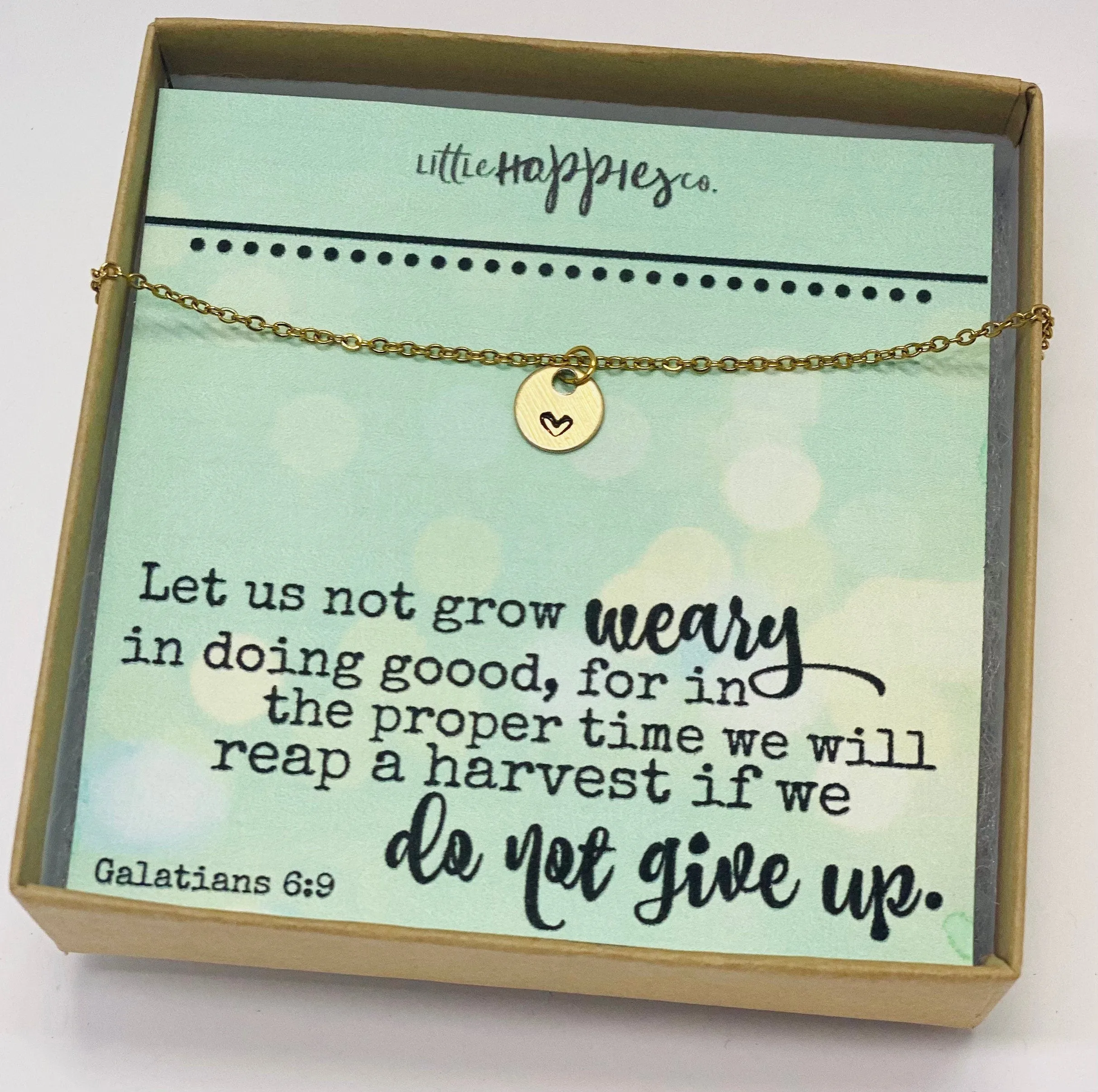 Do not grow weary, Encouragement gift, Heart necklace, Missionary gift, Church staff gift, Thank you gift, Christian gift, Christian jewelry