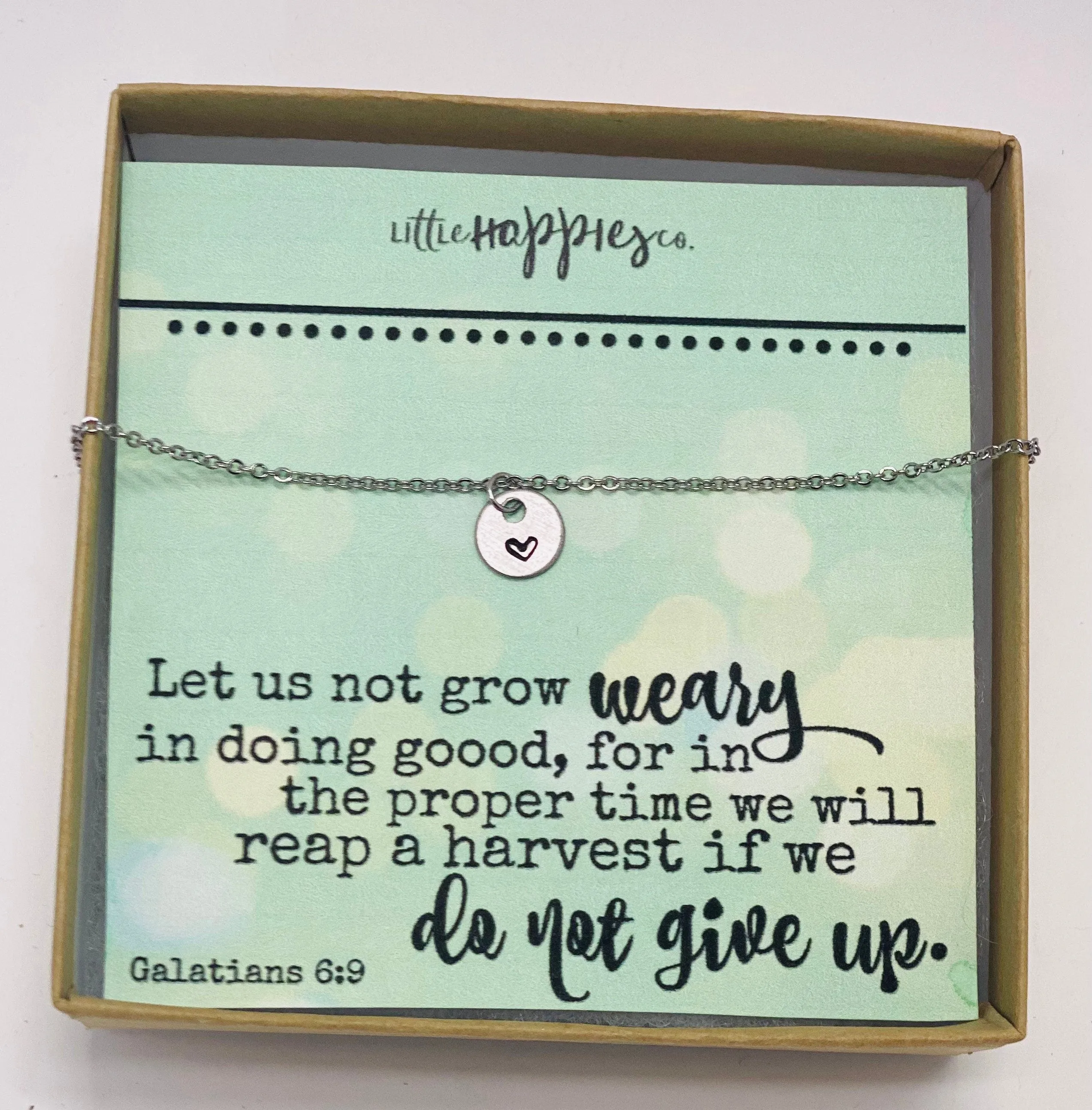 Do not grow weary, Encouragement gift, Heart necklace, Missionary gift, Church staff gift, Thank you gift, Christian gift, Christian jewelry
