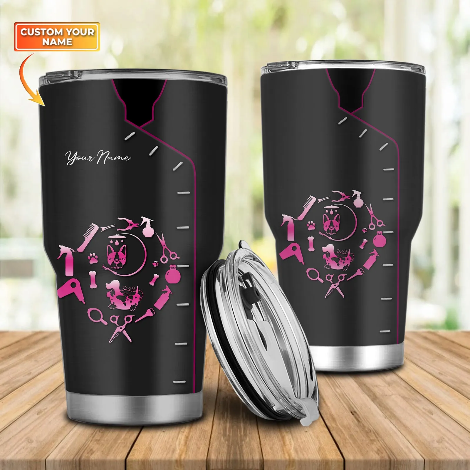 Dog Groomer Pet Groomer Uniform Salon Pet 653 - Personalized Tumbler - NA93