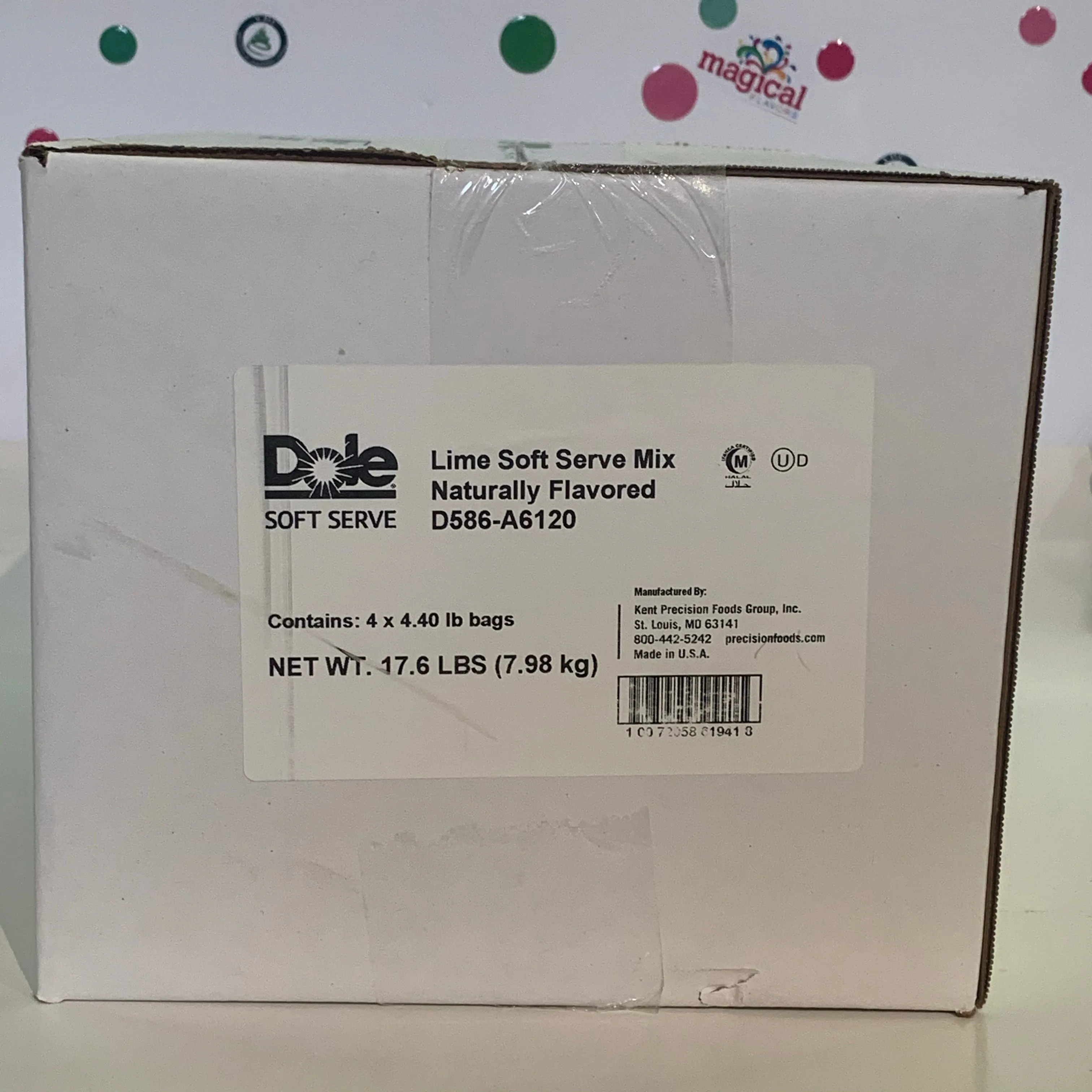 Dole Lime Soft Serve Mix - 4.4 Lbs. Bag - Case (4 X 4.4lb Bags)
