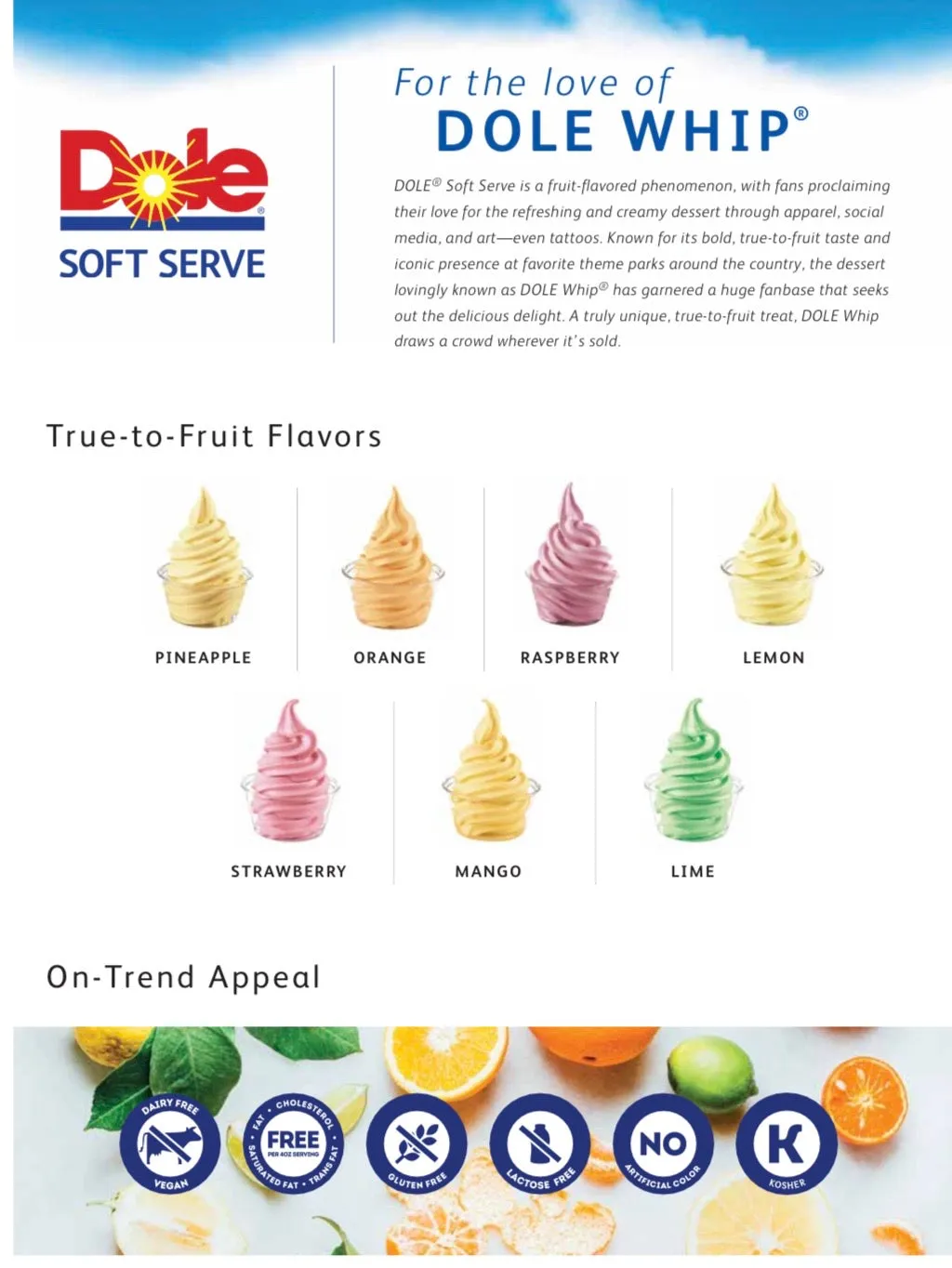 Dole Mango Soft Serve Mix - 4.4 Lbs. Bag - Case (4 X 4.4lb Bags)
