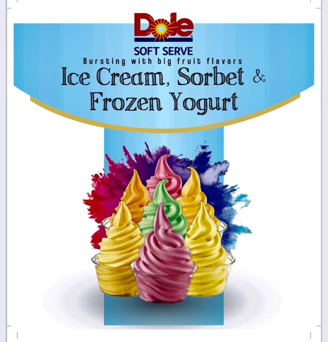 Dole Mango Soft Serve Mix - 4.4 Lbs. Bag - Case (4 X 4.4lb Bags)