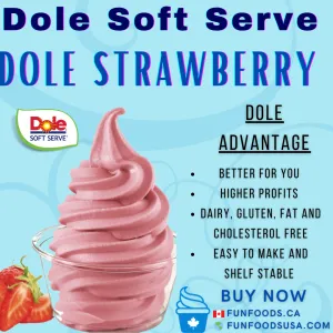 Dole Strawberry Soft Serve Mix - 4.4 Lbs. Bag - Case (4 X 4.4lb Bags)