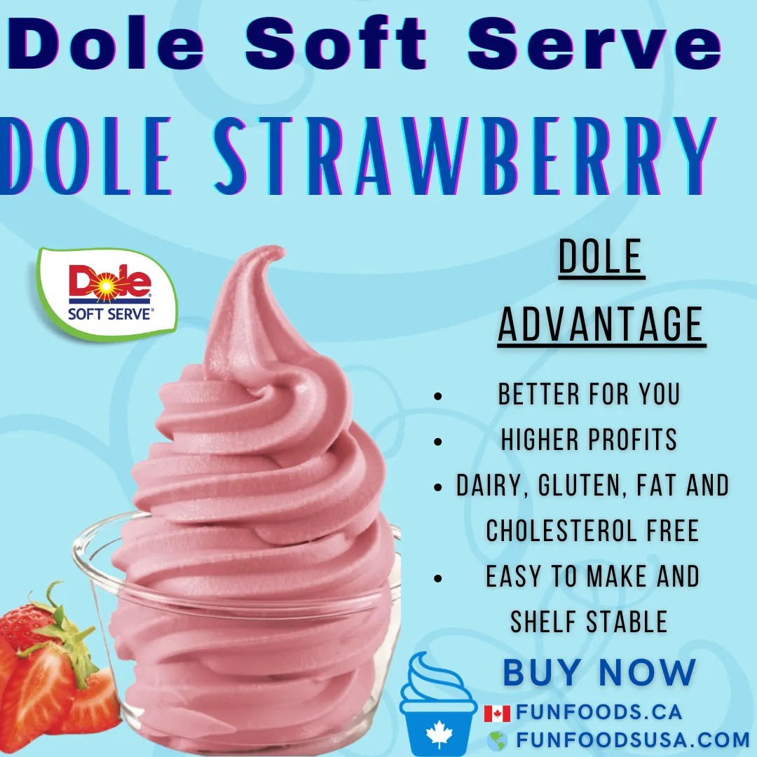 Dole Strawberry Soft Serve Mix - 4.4 Lbs. Bag - Case (4 X 4.4lb Bags)