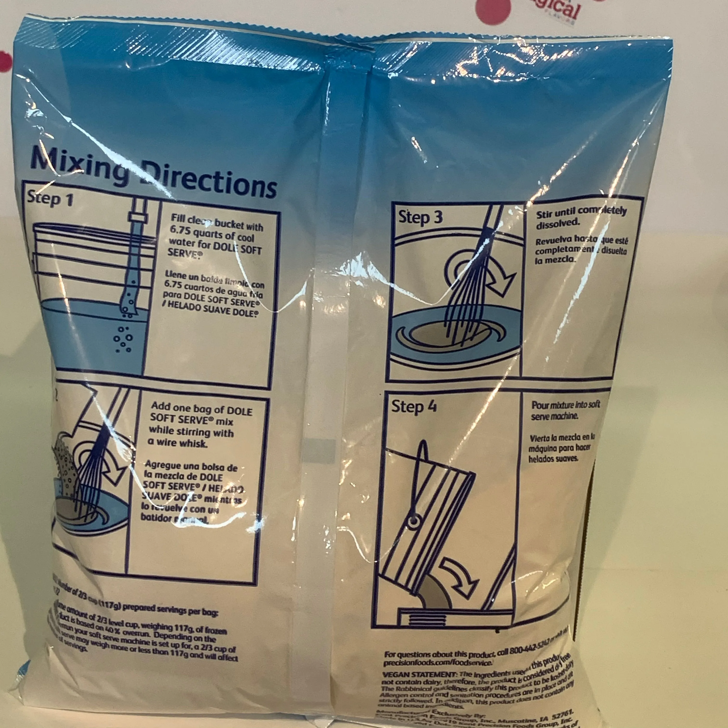 Dole Strawberry Soft Serve Mix - 4.4 Lbs. Bag - Case (4 X 4.4lb Bags)