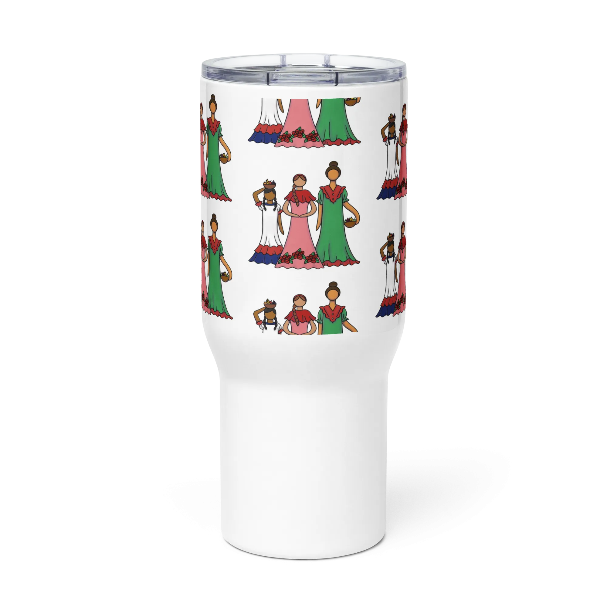 Dominican Faceless Dolls Travel mug with a handle