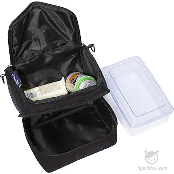 Double Decker Lunch Box - Diamond Weave Black