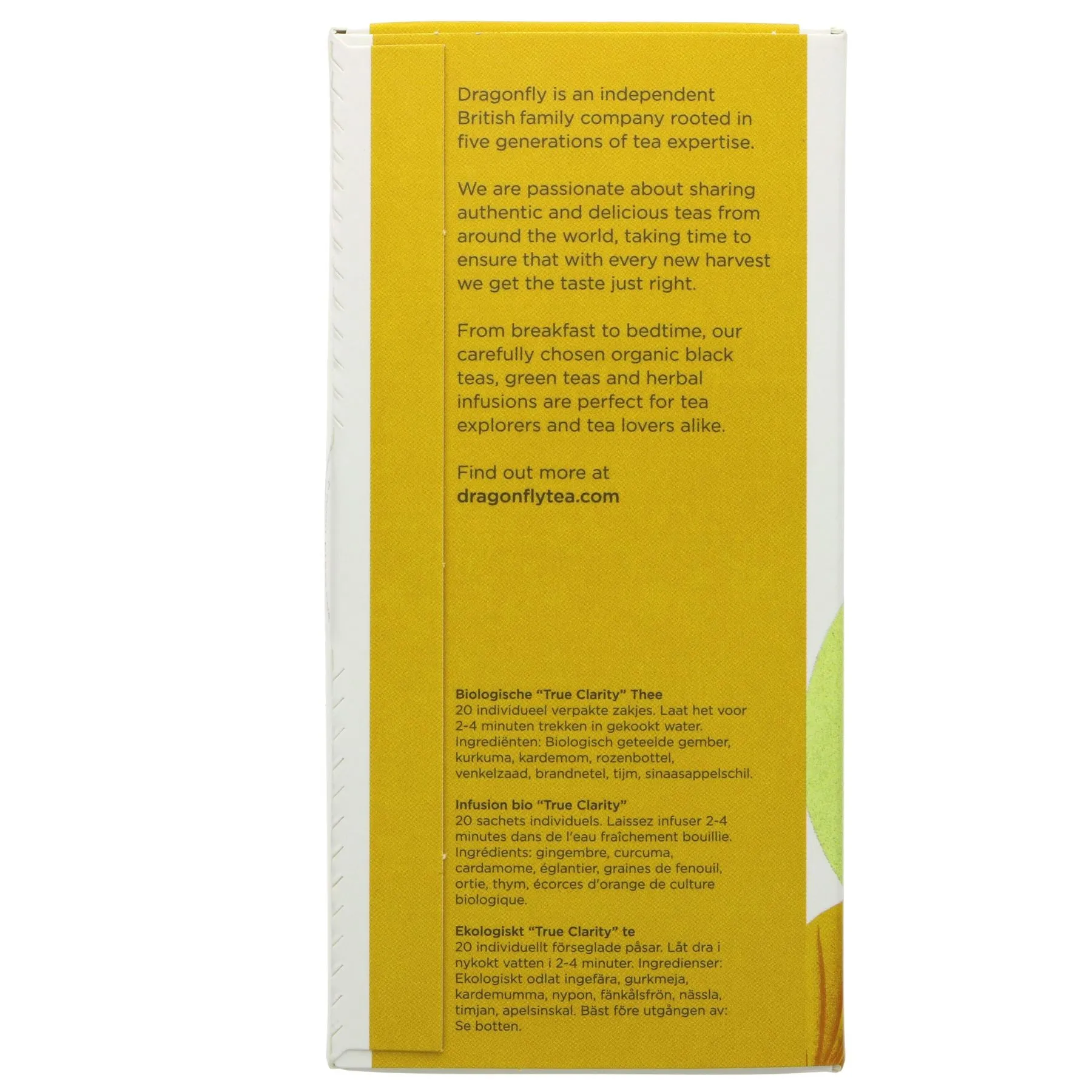 Dragonfly Tea | True Clarity Ginger - Ginger, Turmeric, Thyme | 20 bags