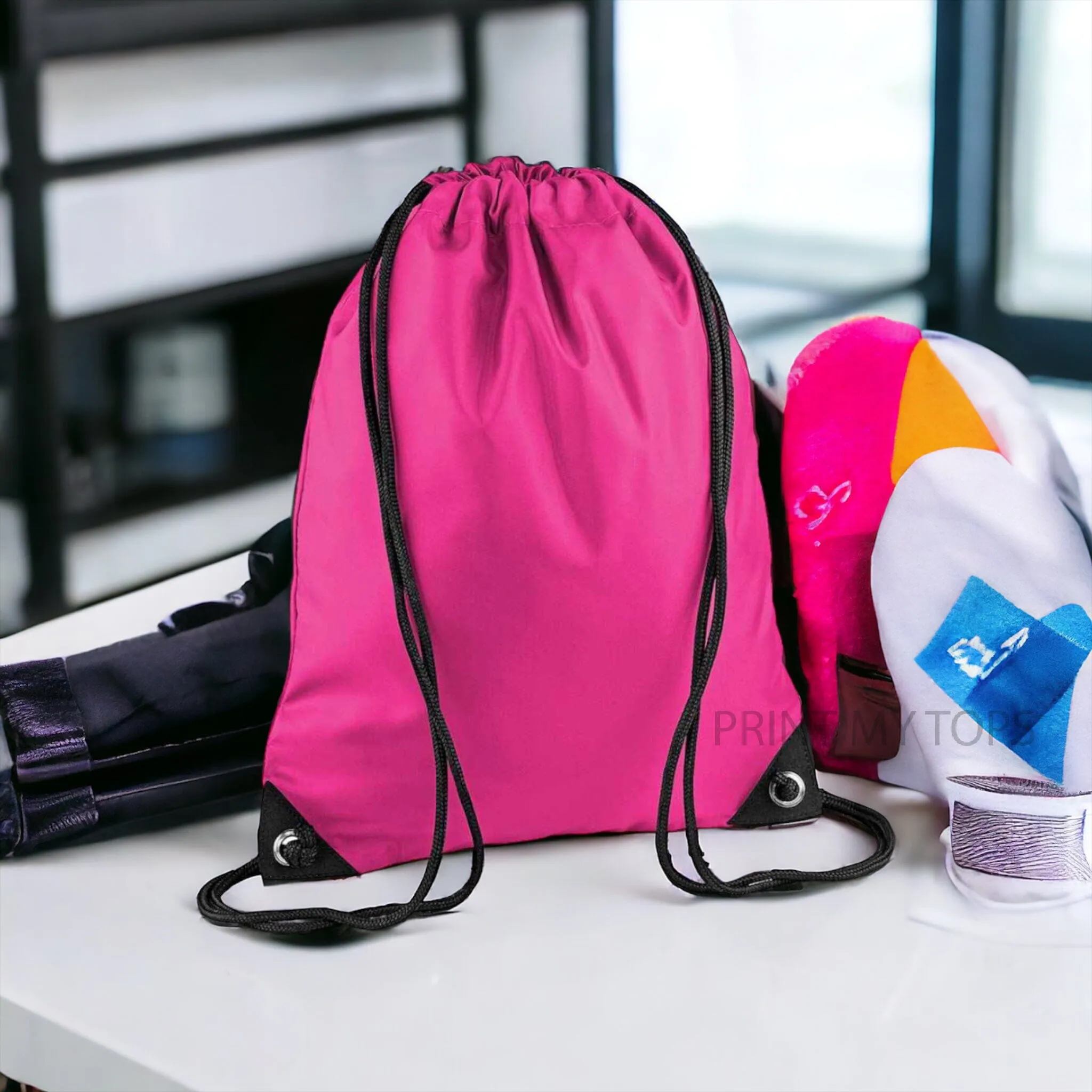 Drawstring Bag Personalised with Name & Initial