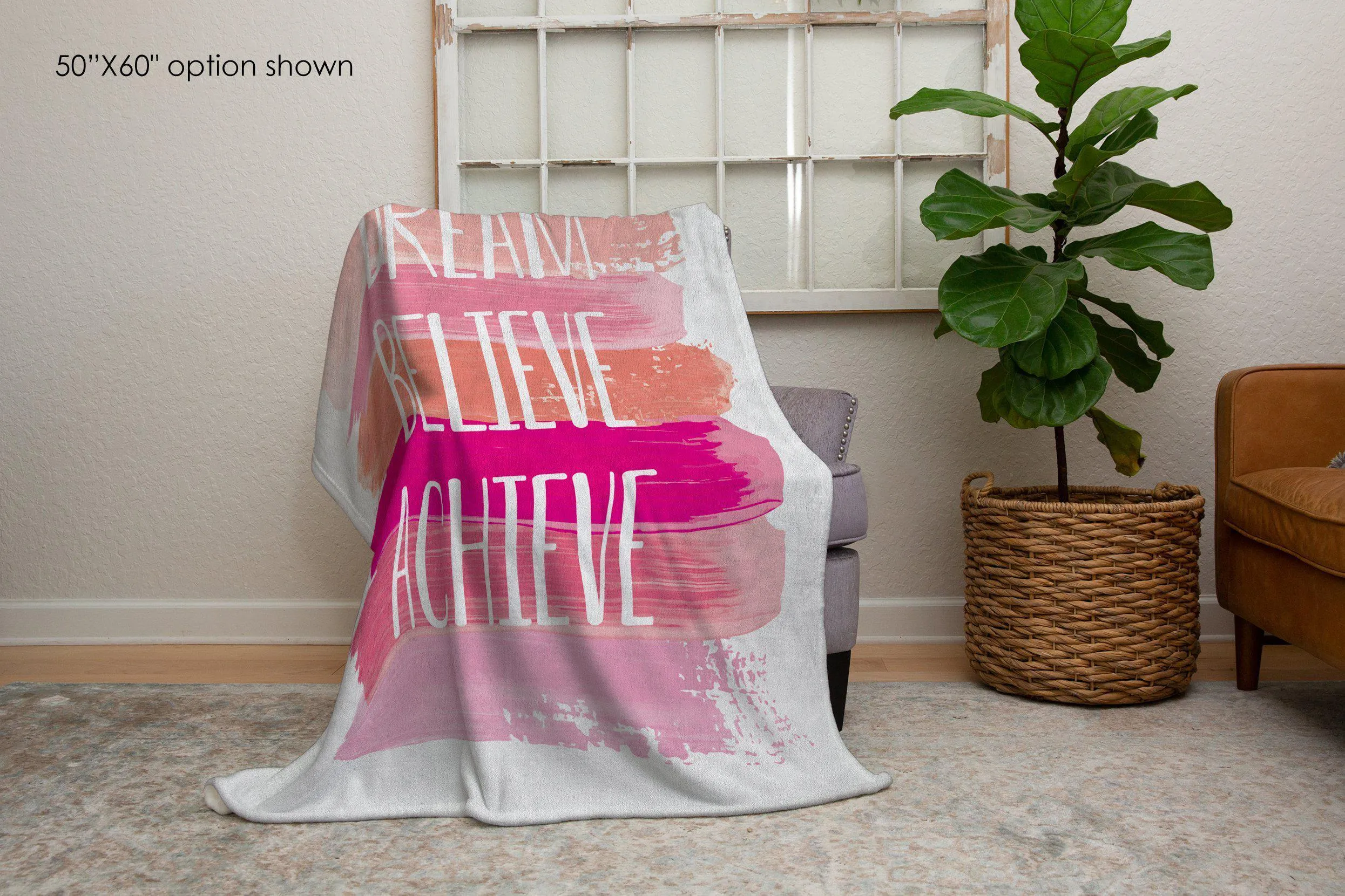 Dream Believe Achieve Inspirational Blanket