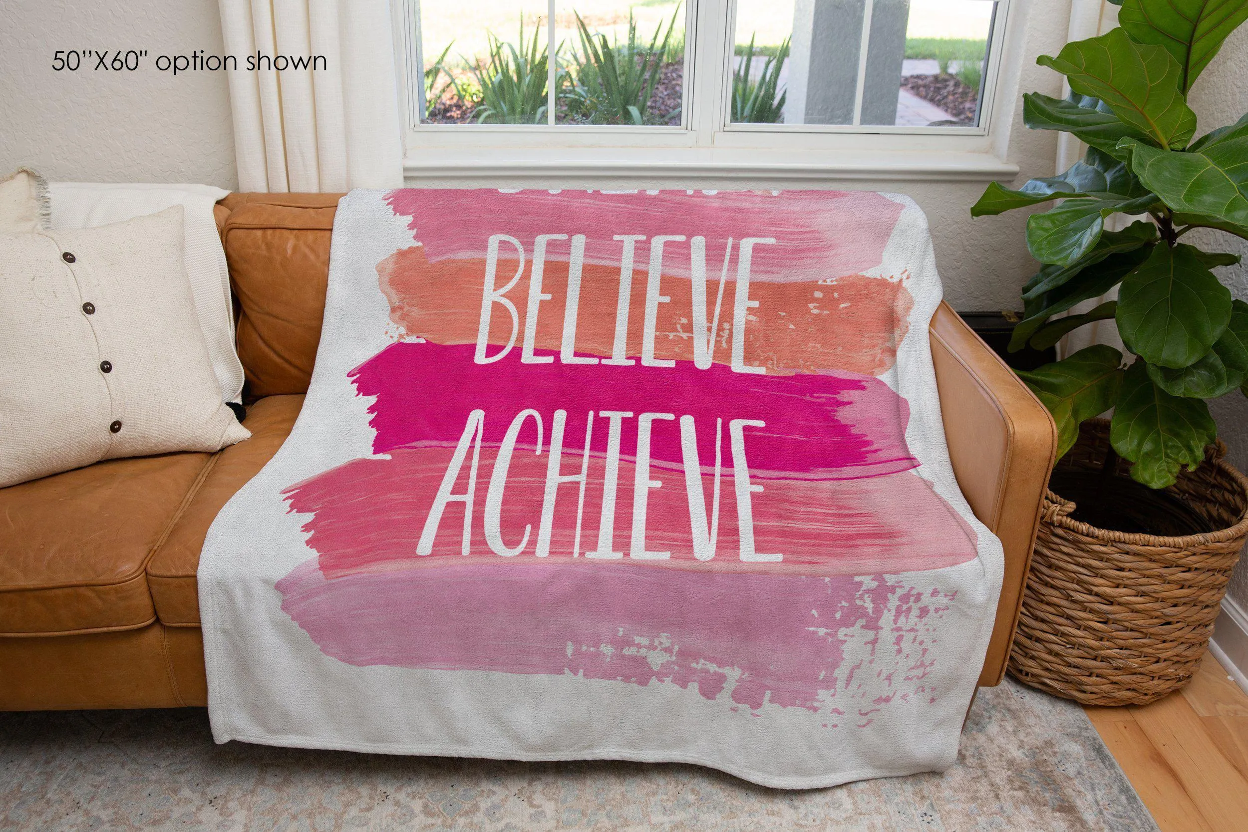 Dream Believe Achieve Inspirational Blanket