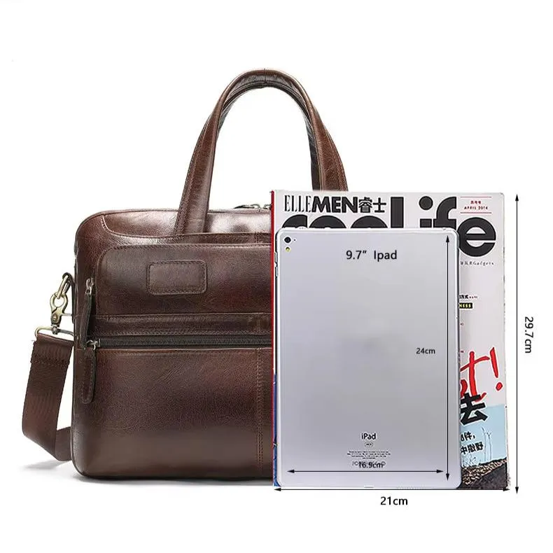 Dylan | Large Capacity Leather Laptop Shoulder Bag