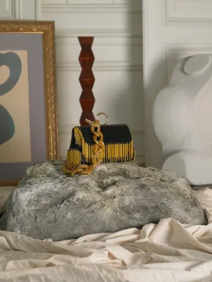 Dyome Chaine Clutch - Black/Gold