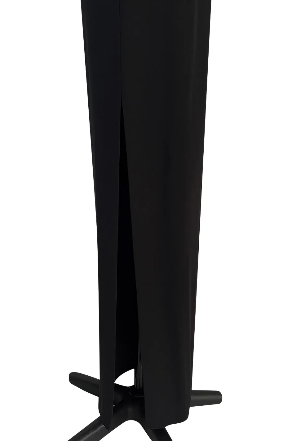 Early 2000s John Anthony Couture Completely Open Back Black Dress w High Side Slit