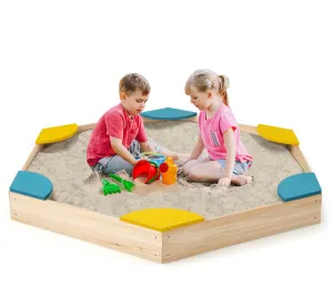 Eco FSC Montessori Cedar Wood  Sandpit | 6 Corner Seats | 140 x 122 cm