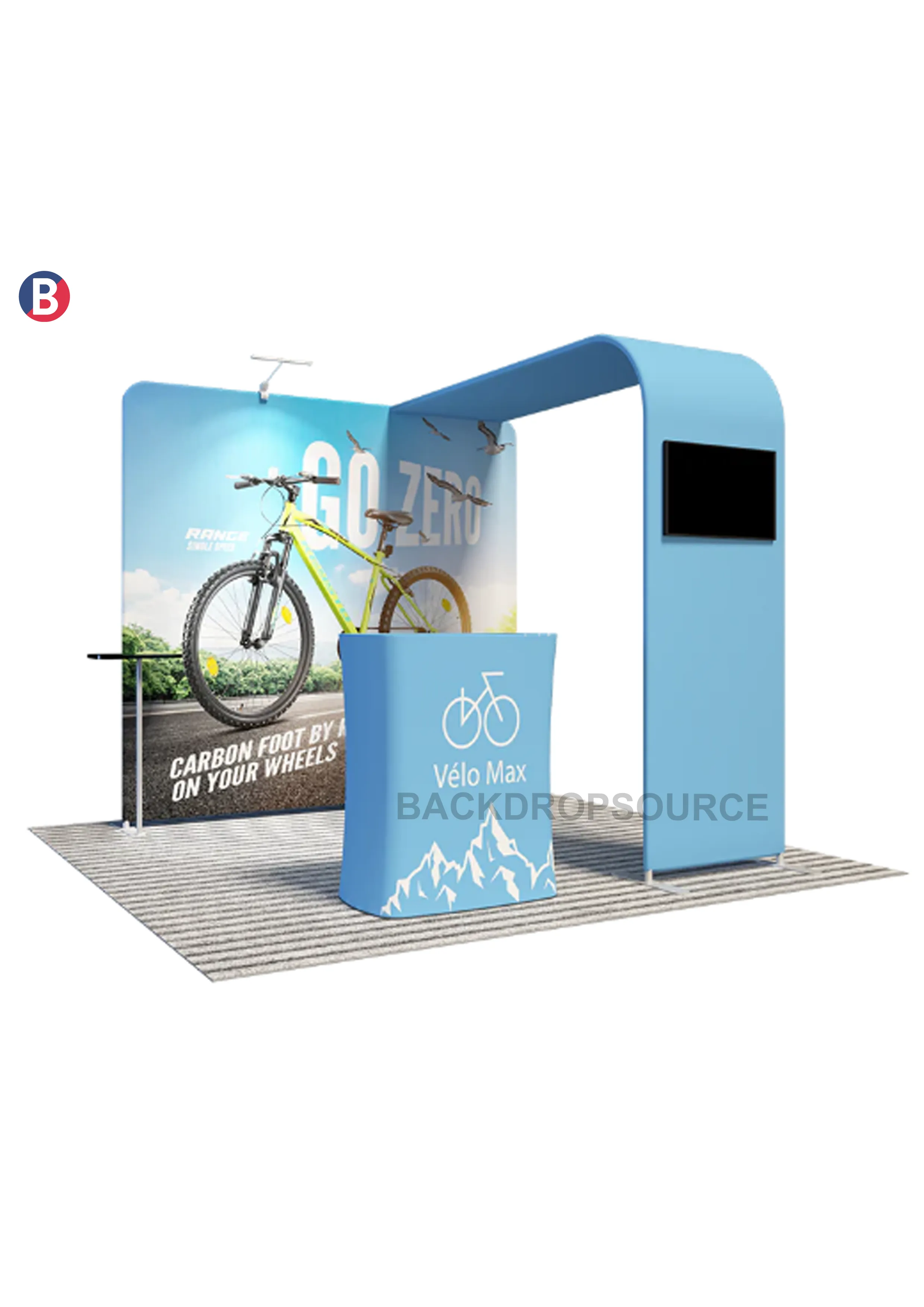Economy L Arch TV Display Exhibition Kit for 3m Wide Booths