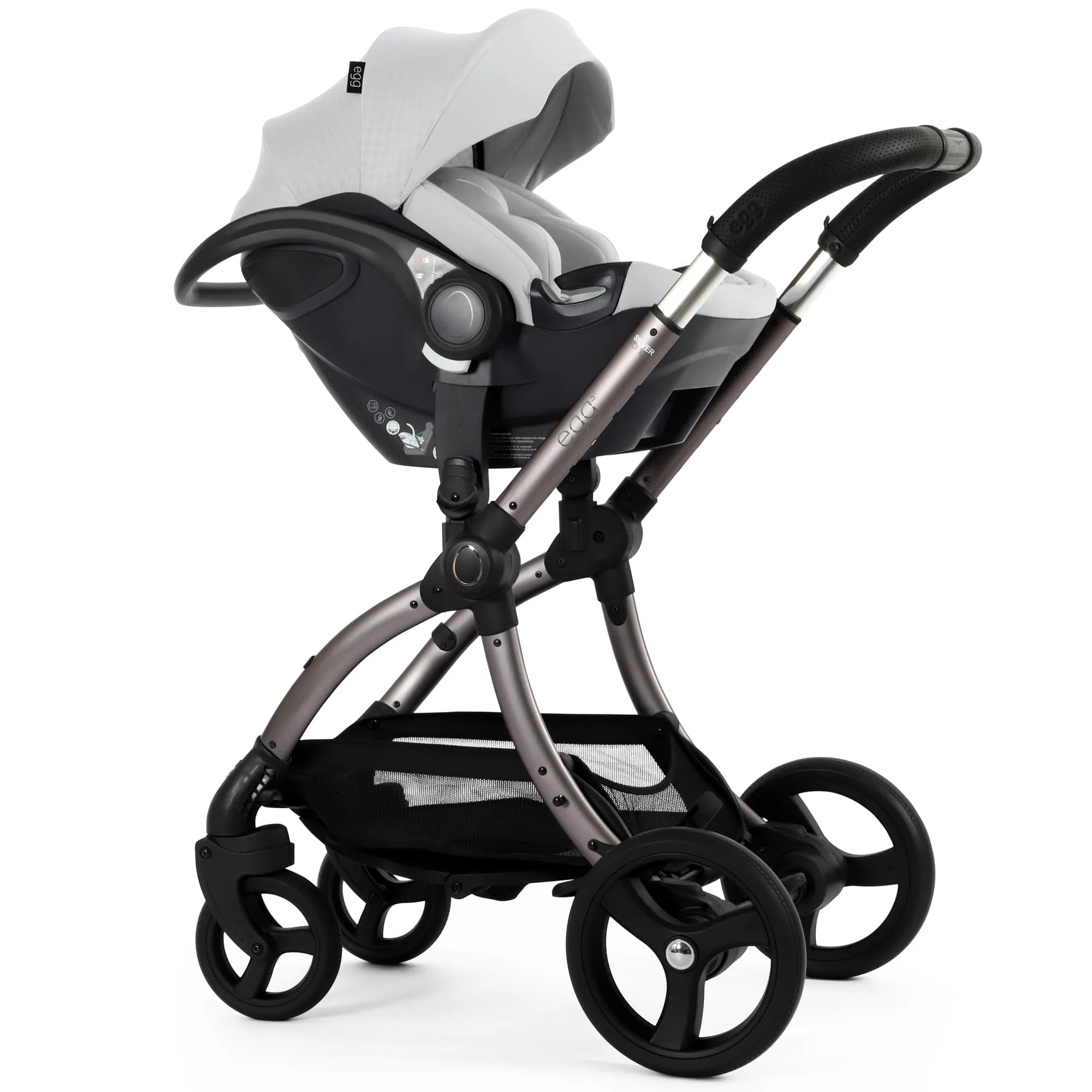 egg Shell i-Size Infant Car Seat - Houndstooth Silver