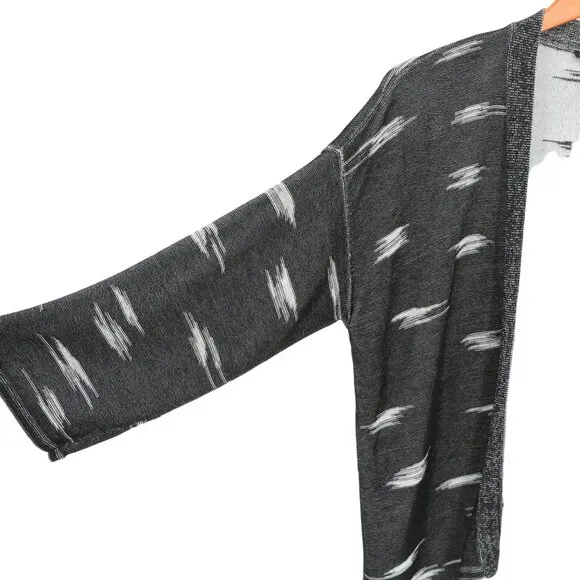 Eileen Fisher Black Sleek Tencel Kimono Sleeve Open Front Cardigan Sweater XS