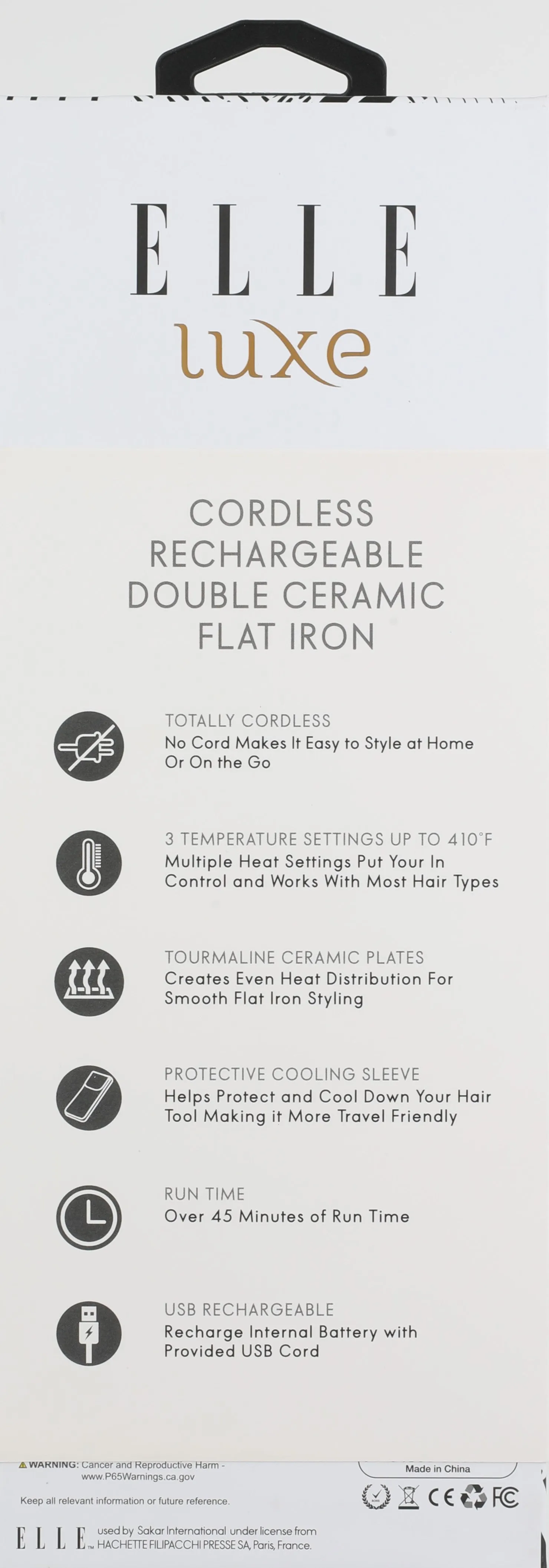 Elle Luxe Rechargeable Double Ceramic Flat Iron