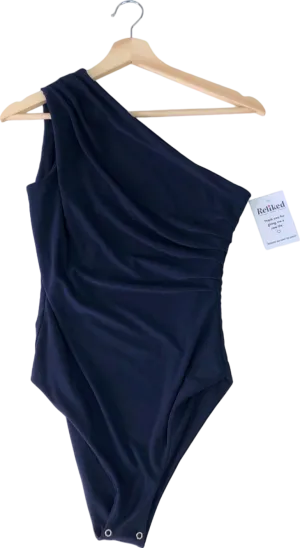 ELR Style Navy One-Shoulder Bodysuit UK S