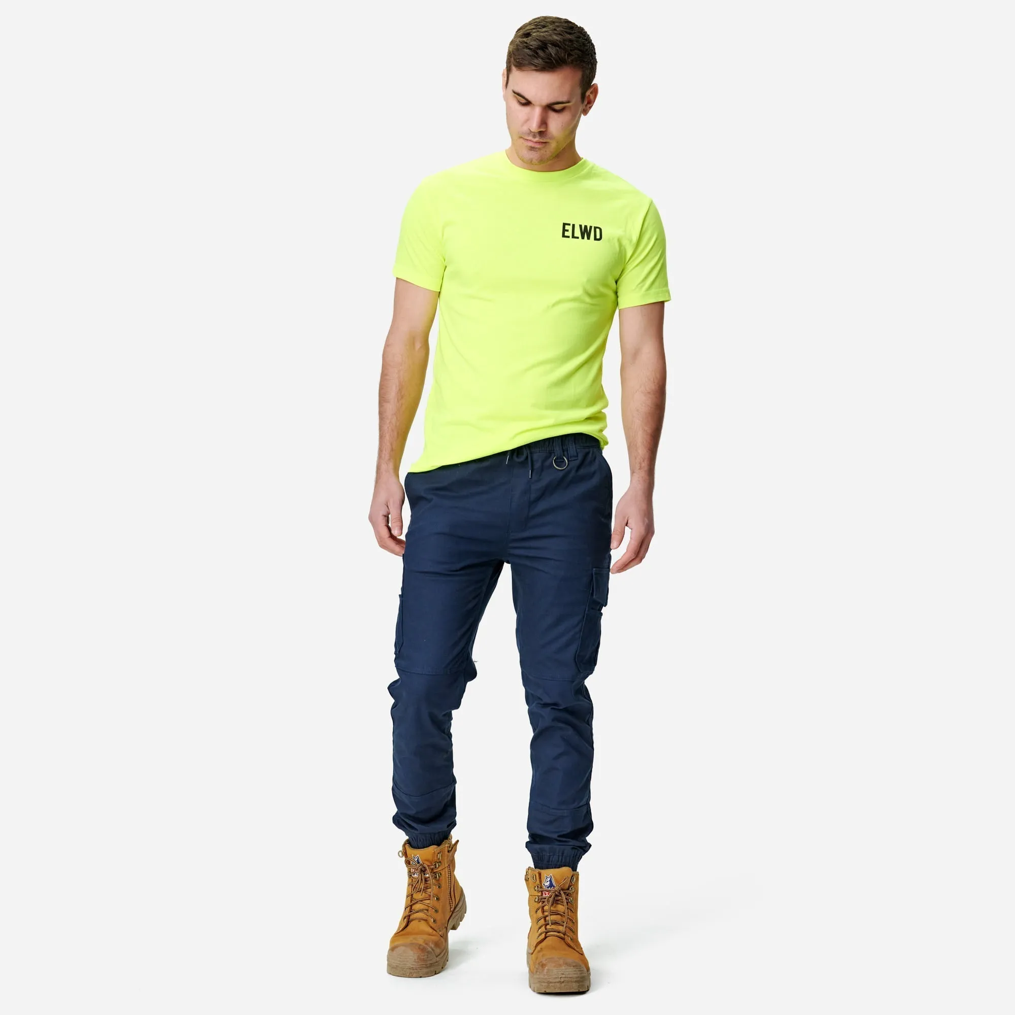 Elwood Men's Elastic Waist Cuffed Trouser