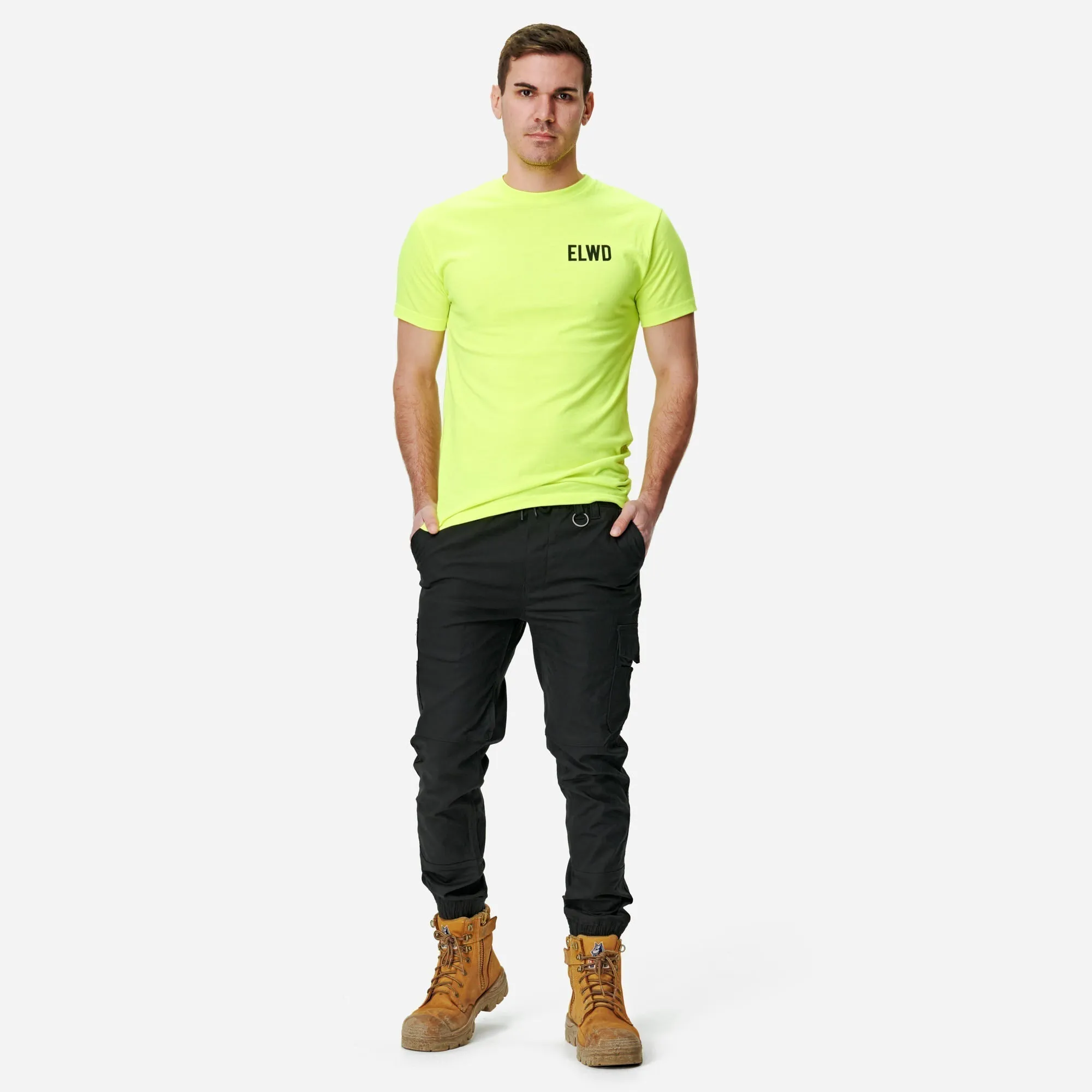 Elwood Men's Elastic Waist Cuffed Trouser