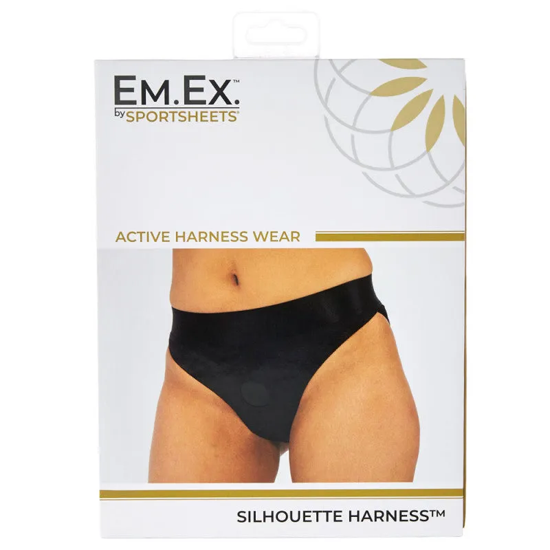 Em. Ex. Active Harness Wear Crotchless Silhouette - Black - Small