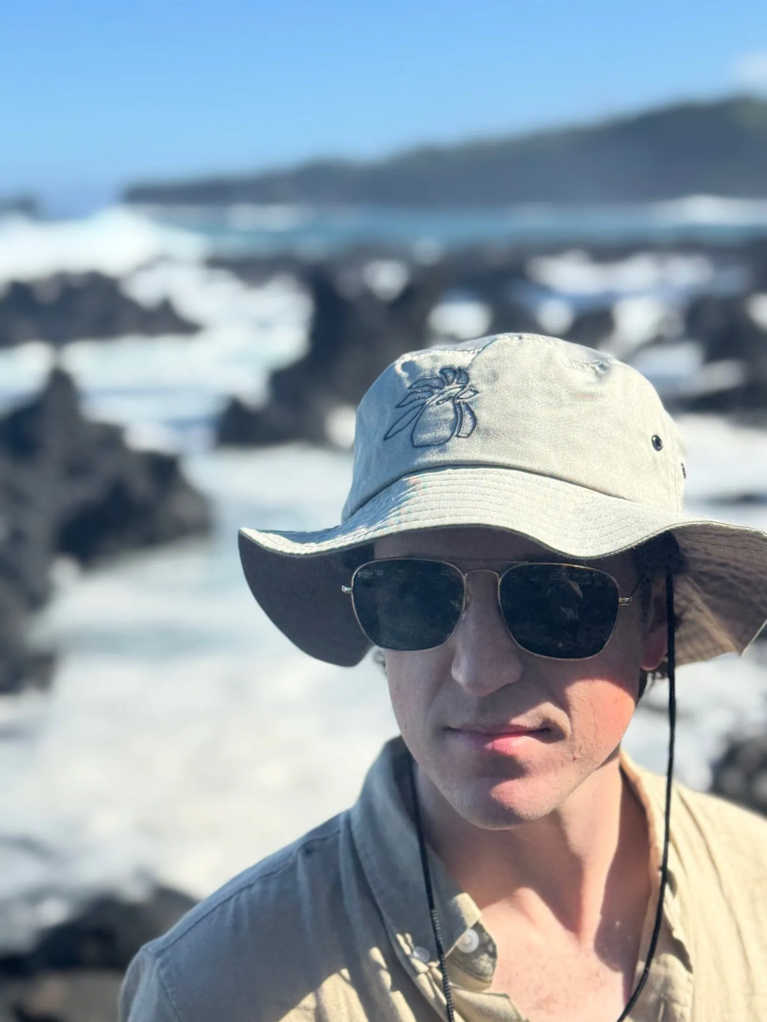 embroidered beach bucket hat