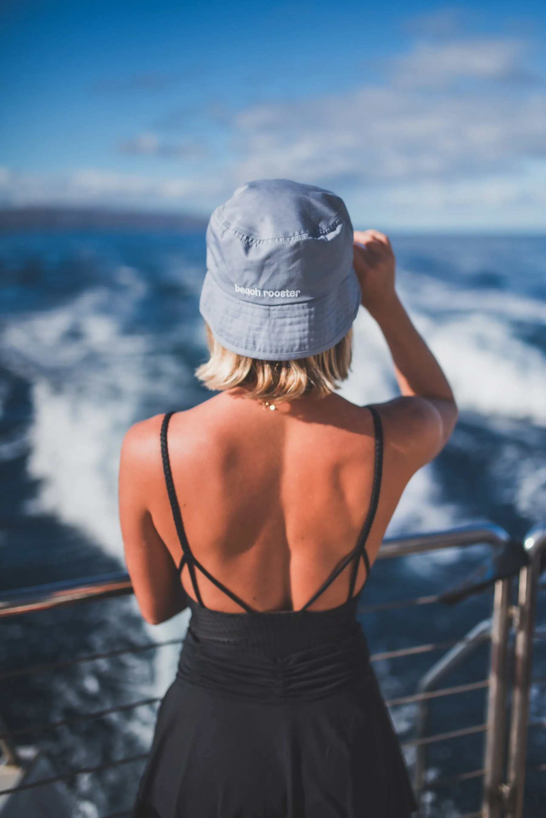 embroidered beach bucket hat