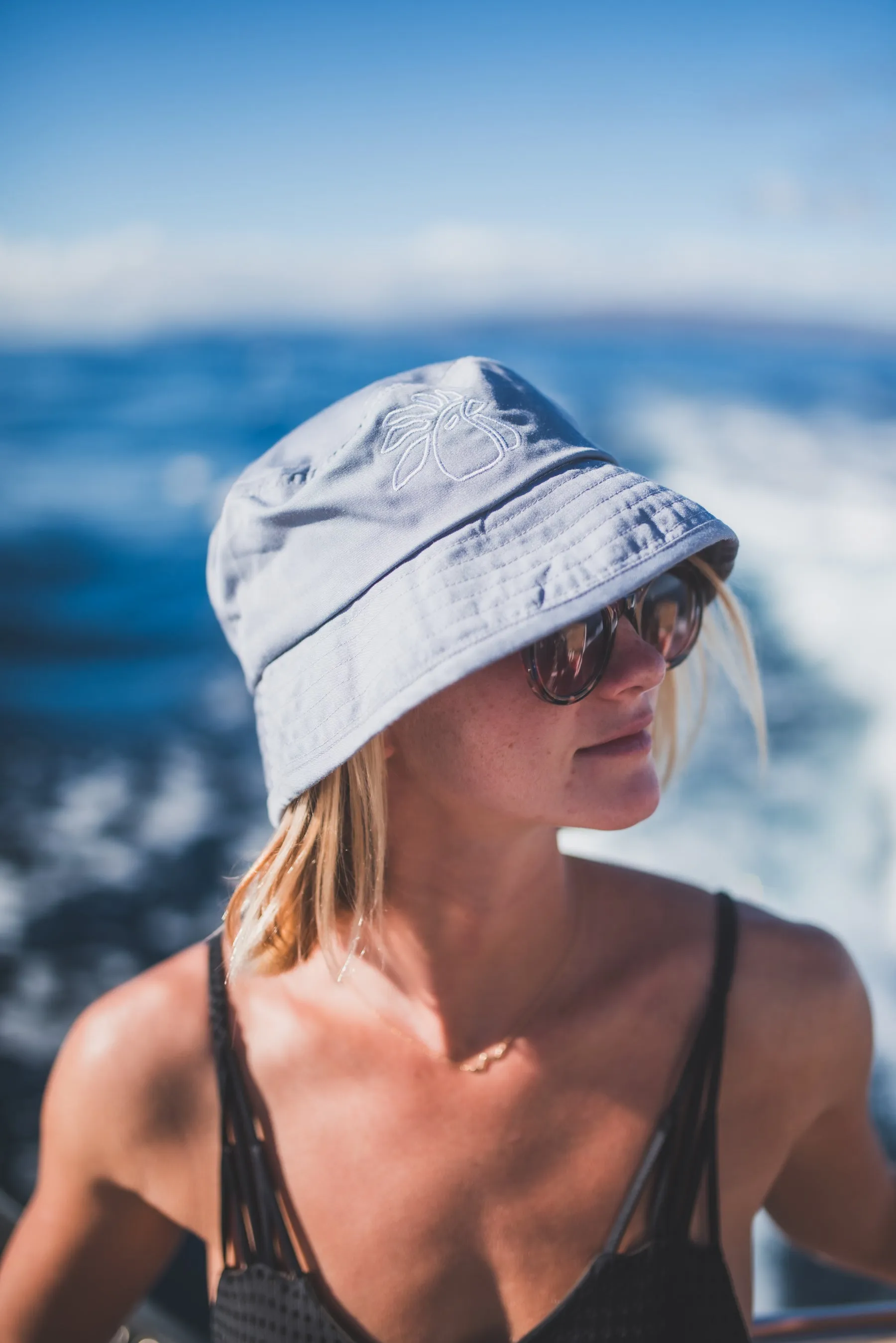 embroidered beach bucket hat