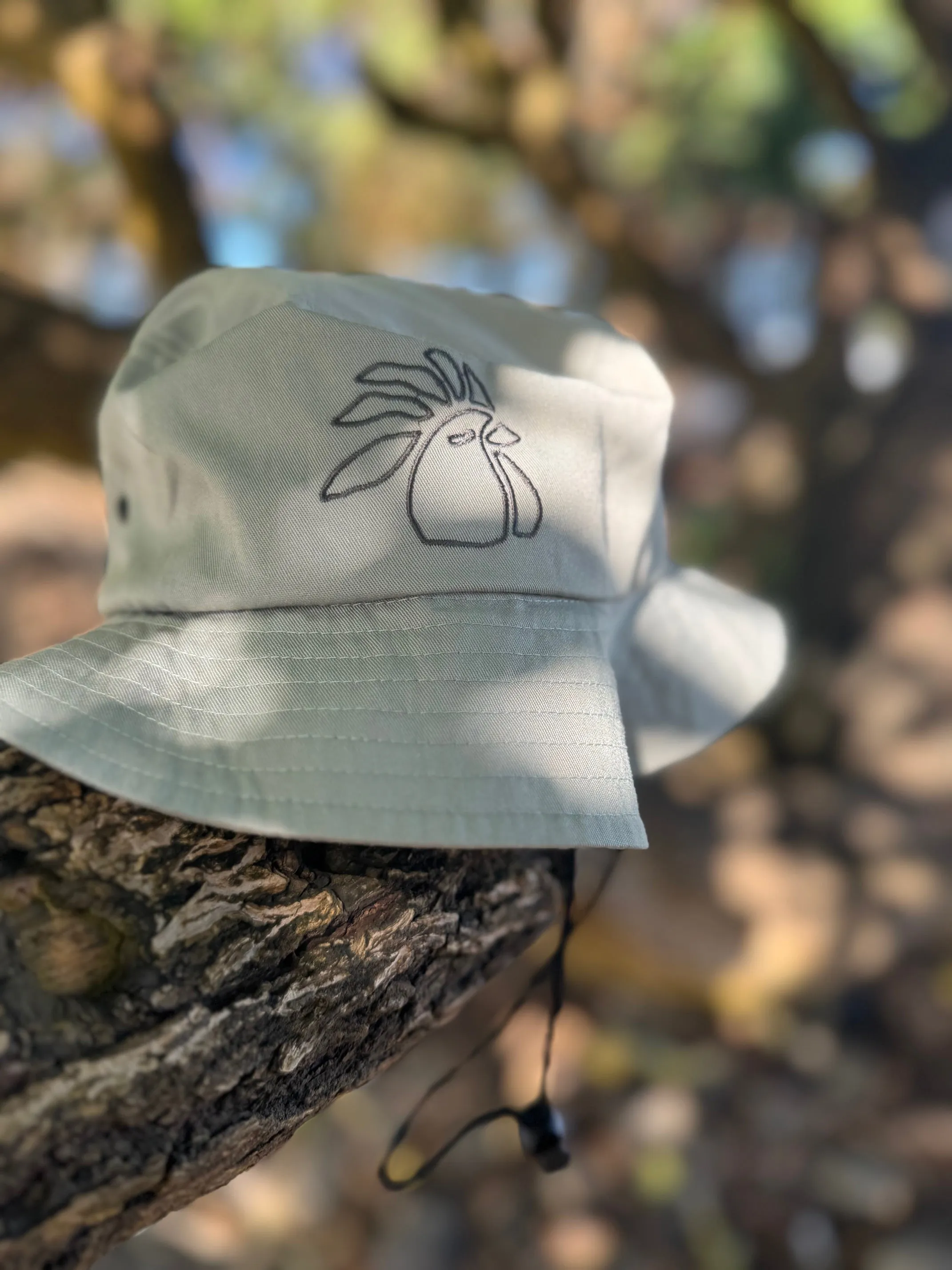 embroidered beach bucket hat